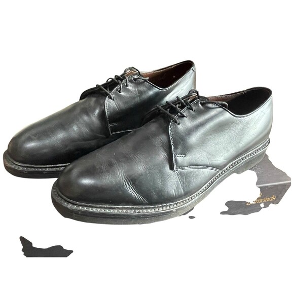 $425 Allen Edmonds Men 10.5 C Globetrotter Black Leather Dress DERBY Shoes USA main image 9